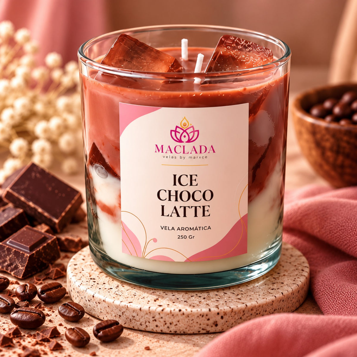 Vela aromática Ice Choco Latte de chocolate 250 g MACLADA